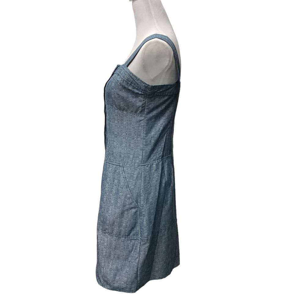 Derek Lam Chambray Denim Button Front Tank Dress Size 8 Blue Sleeveless - Picture 6 of 15